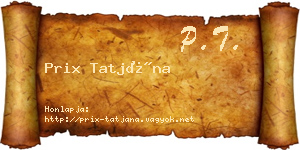 Prix Tatjána névjegykártya